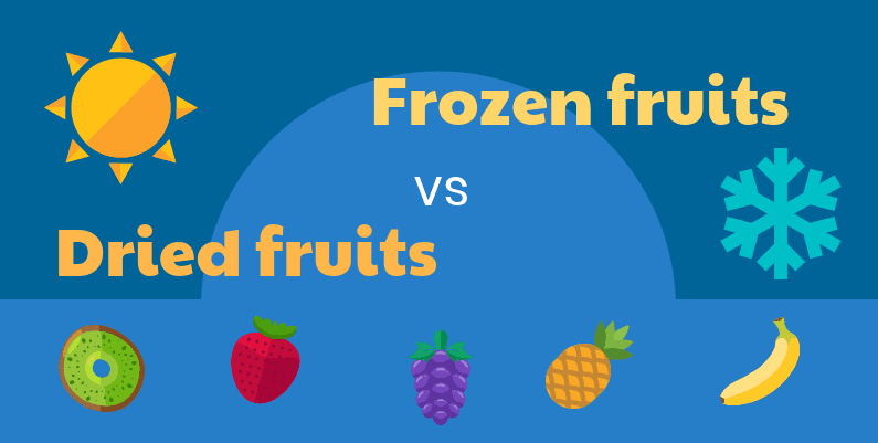 What is the difference between frozen and dried fruits?