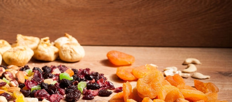Organic dried fruits and superfoods